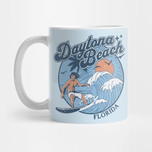 1970s Vintage Surfing Daytona Beach, Florida Retro Sunset // Old School Surfer // Surf Florida Mug